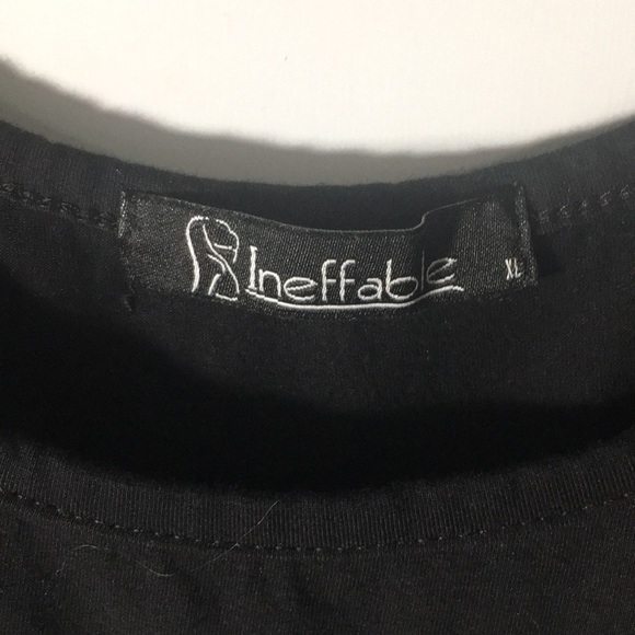 Ineffable sleeveless black tee type top w/blue & red floral midi dress size Xl - Picture 3 of 5